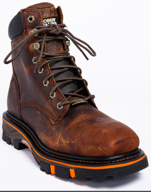 Leatherwork Jobs - メンズ ダメージ加工 レザー ワークブーツ レースアップ 強化ソール