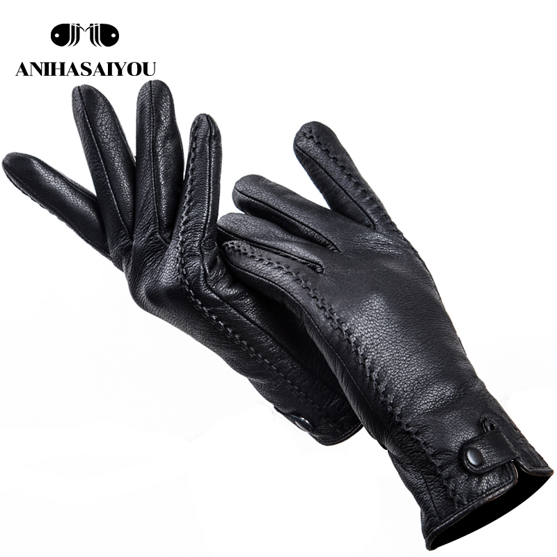 Leather Work Winter Gloves - ファッションバックスキン本物の女性用革手袋、快適で暖かい女性用冬用手袋女性用防寒手袋 - 2265