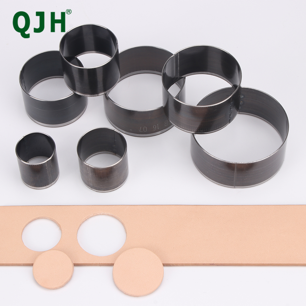 Leatherwork Rings - QJH 7 個シャープレザー切削ダイスレザーサークルステンシルカッター型ラウンド中空穴パンチセット紙レザークラフトツール