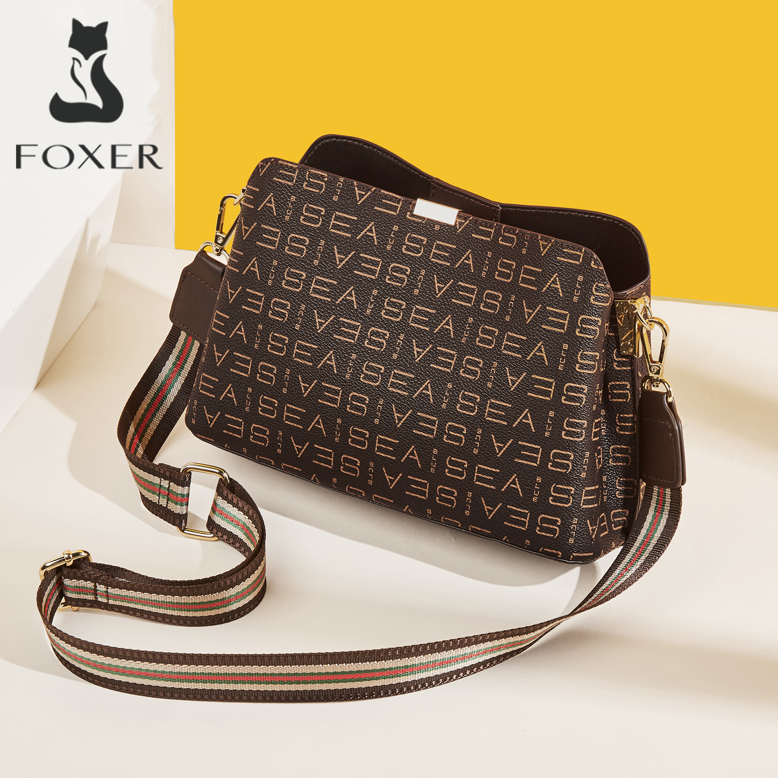 Vintage Leatherwork - FOXER レディース ショルダーバッグ PVC レザー カジュアル