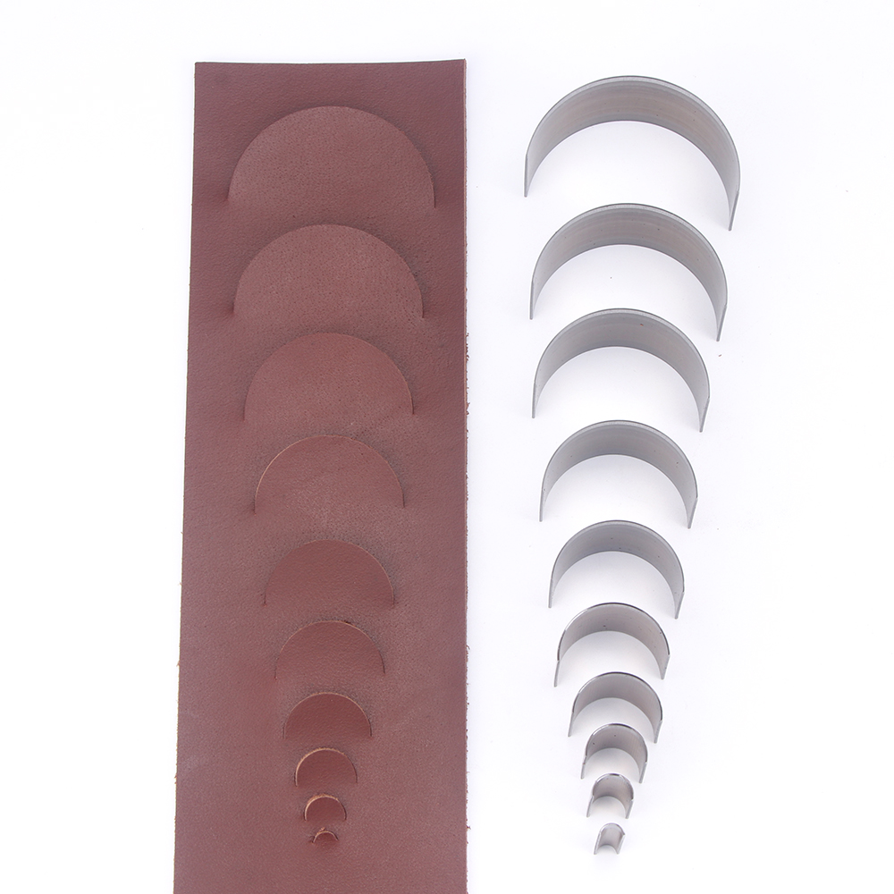 Leatherwork Rings - 10個/セット 半円型パンチングダイ DIYベルトテール、レザーバッグショルダーベルトテールカッティングダイ、C型DIYレザースタンピングツール