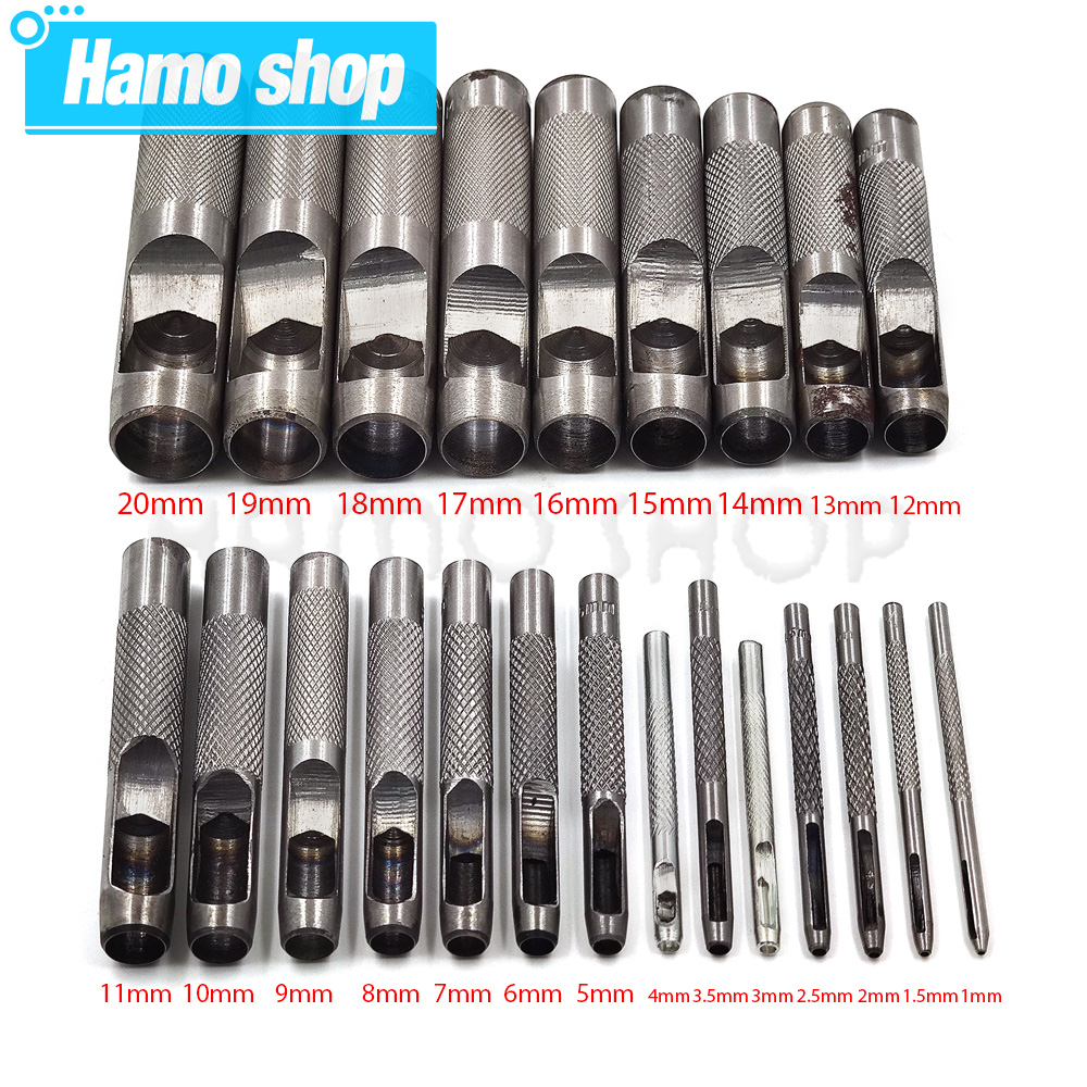 Rivet Setter Tool - 革パンチツール,中空パンチャー,革細工の穴,日曜大工,衣類ベルト,キャンバス,すべてのサイズのピック,1.0mm-25mm