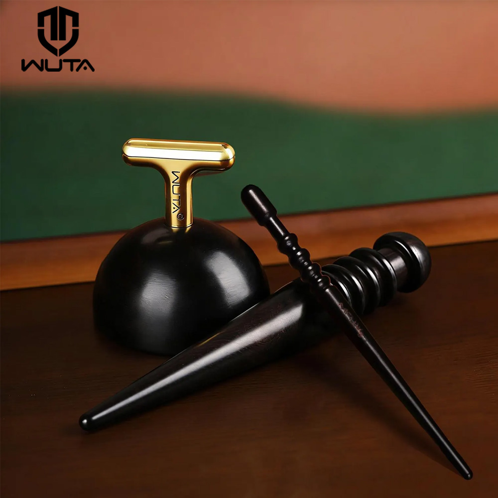 Rivet Setter Tool - WUTA 1PC プロレザーエッジバーニッシャー高密度黒檀黒木スリッカーアップグレードバーニッシング＆ポリッシングDIYレザークラフトツール