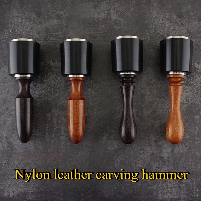 Rivet Setter Tool - 190/195 ミリメートルナイロン革彫刻ハンマー革作成ツール DIY 革細工彫刻切断アクセサリー木製ハンドルハンマー