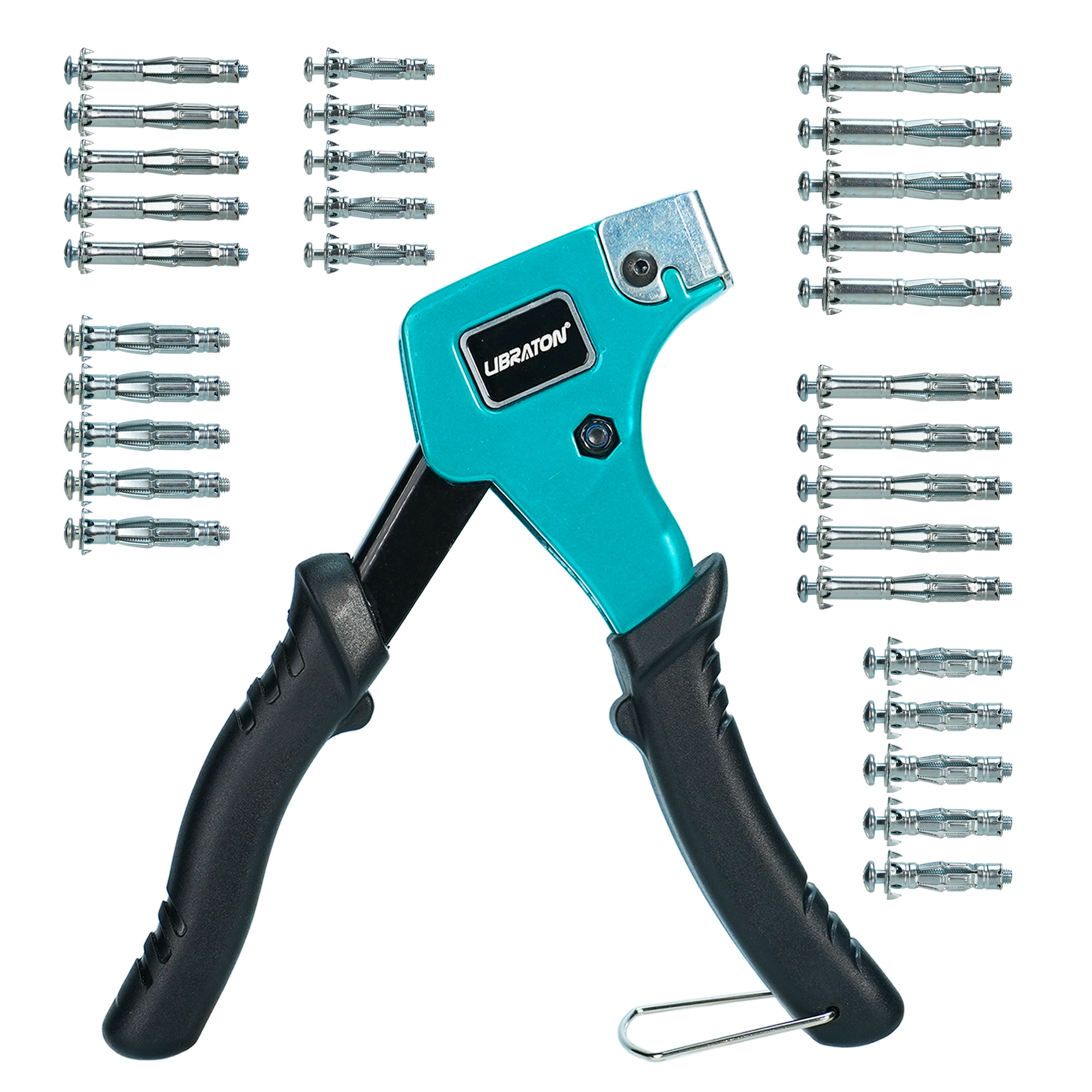 Rivet Setter Tool - LIBRATON 30個入り モリーボルト ドライウォールおよび石膏壁用 (0.12インチ～1.52インチ) 6サイズのネジと固定ツール付き