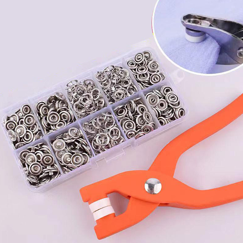 Rivet Setter Tool - 50個入りプライヤー工具金属製縫い付けボタン五爪バックル金属製スナップボタン服飾ステッチフリーファスナー安全縫製工具