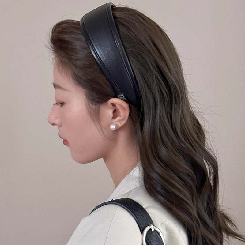 革ヘッドバンドシンプルな無地韓国ヘアフープヘアバンド女性のた - Leatherwork Rings のレビューと価格