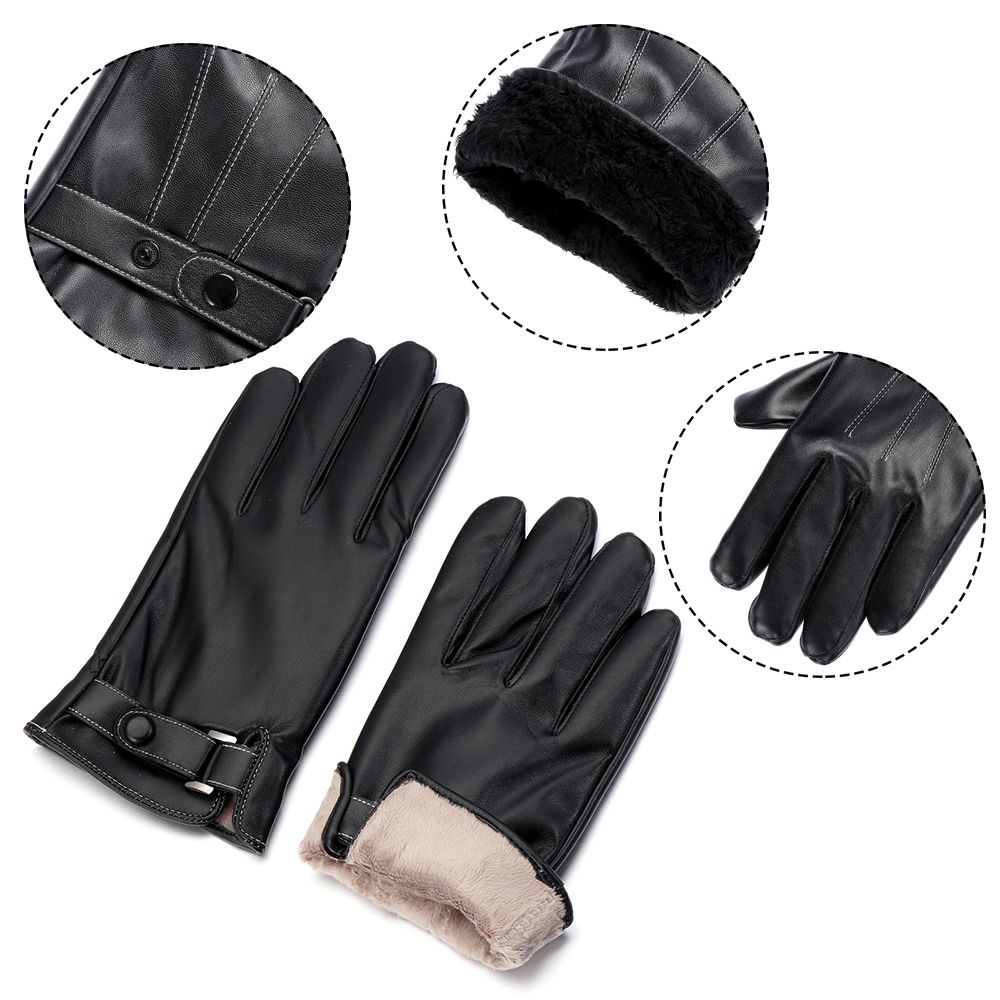 メンズフリースサーマルレザーグローブ、ウォーム、タッチスクリ - Leather Work Winter Gloves のレビューと価格