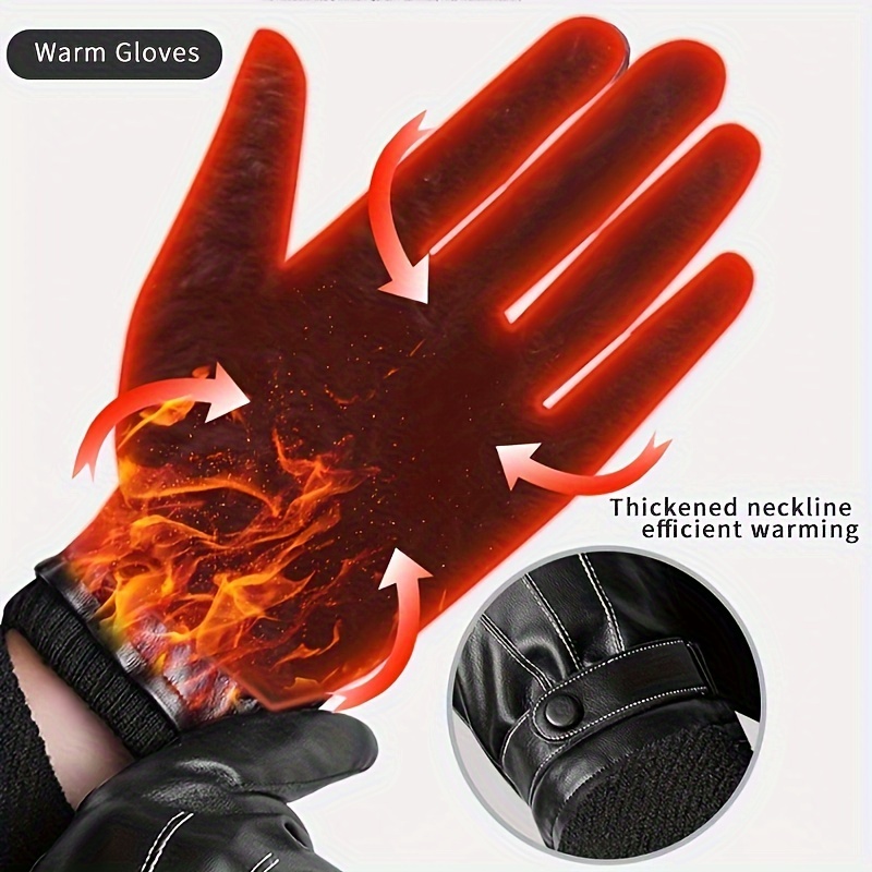 1ペア 冬用手袋 暖かい 運転用 オートバイ フルフィンガー - Leather Work Winter Gloves のレビューと価格