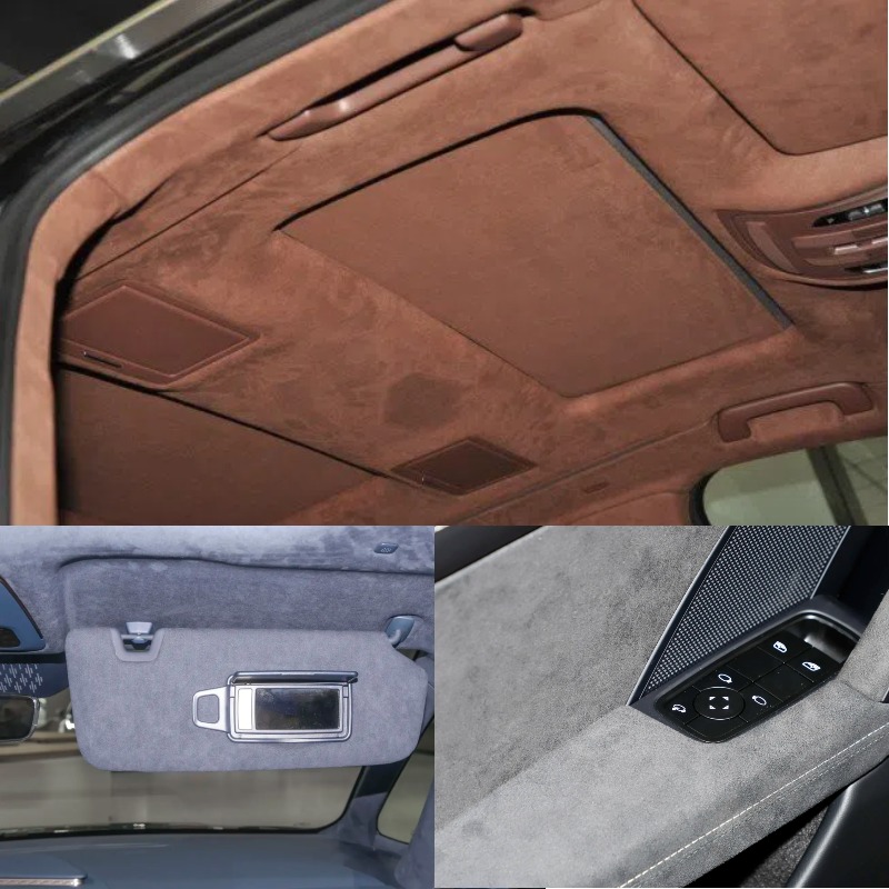 黒スエード生地ラップステッカー自己粘着スエード生地車のインテ - Leatherwork Vise のレビューと価格