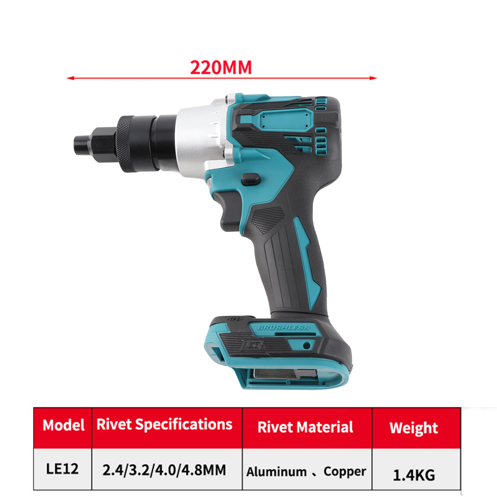 電動リベットガン ブラシレスリベットナットマシンキット リベ - Rivet Setter Tool のレビューと価格