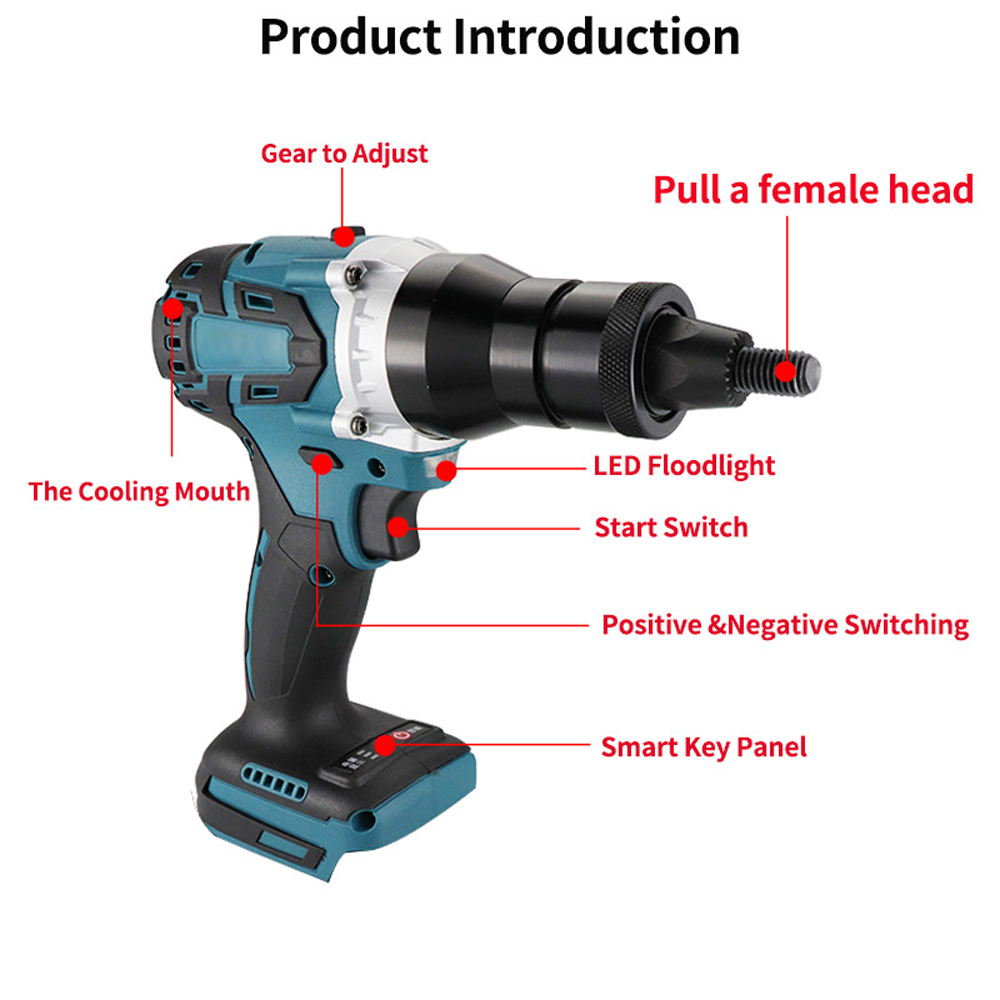 電動リベットガン ブラシレスリベットナットマシンキット リベ - Rivet Setter Tool のレビューと価格