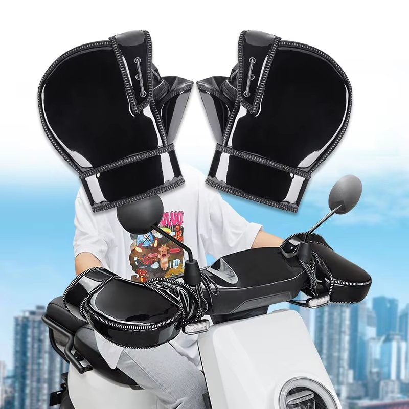 保護用バイクスクーター厚手暖かいハンドルバーマフグリップハン - Leather Work Winter Gloves のレビューと価格
