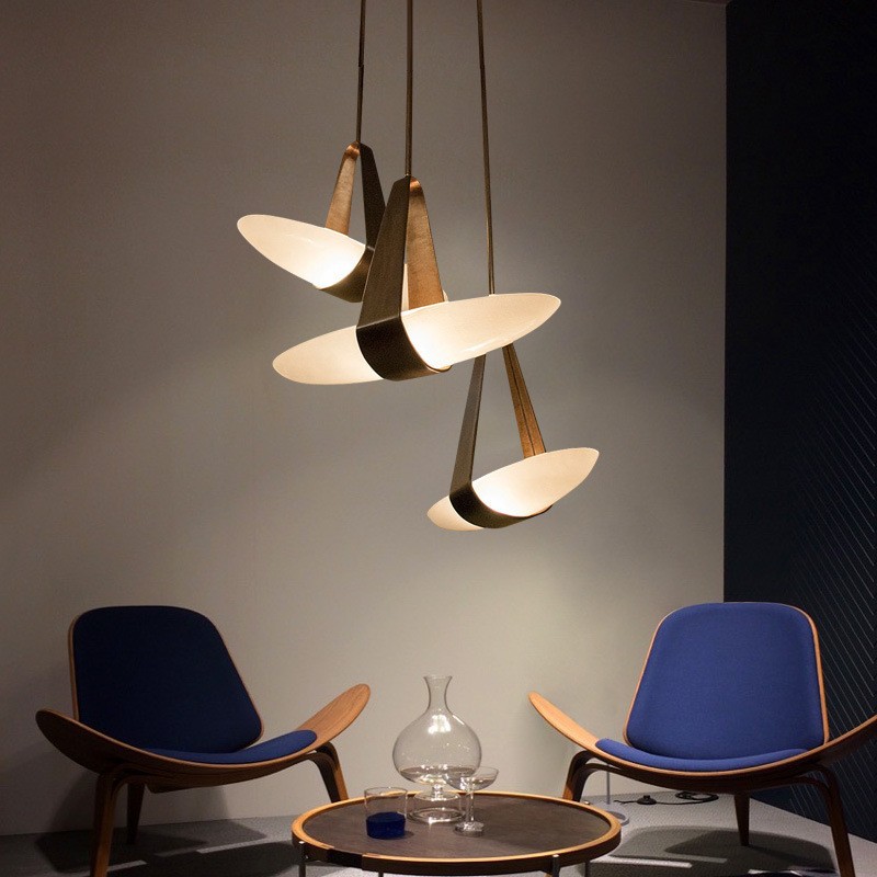 北欧デザイナーレザー LED シャンデリアキッチンコーヒーテ - Leatherwork Desk のレビューと価格