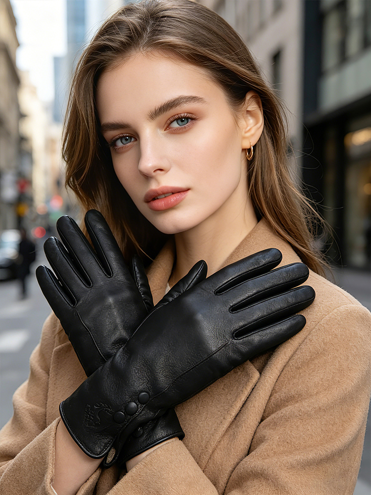ファッションシンプルで暖かい女性用レザーグローブ、本革女性用 - Leather Work Winter Gloves のレビューと価格
