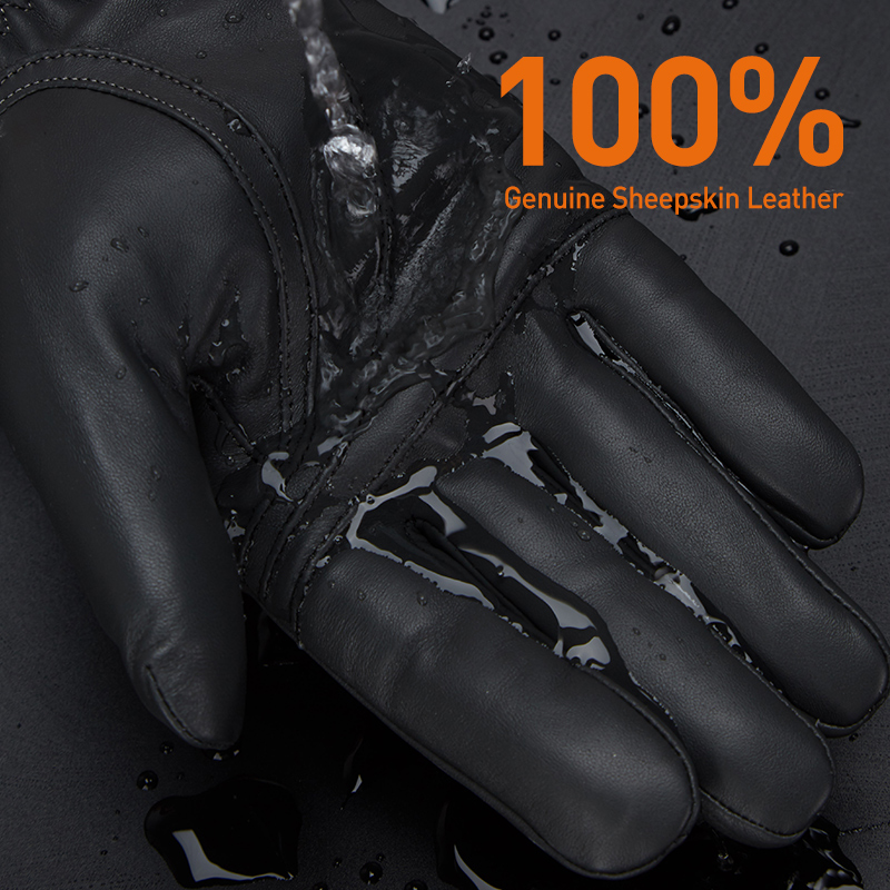 バイソンデニム本物のシープスキンレザーメンズ手袋秋冬防風暖か - Leather Work Winter Gloves のレビューと価格