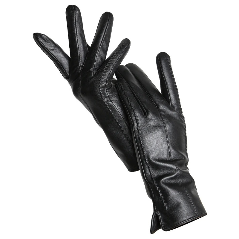 女性のシープスキン手袋冬暖かいプラスベルベットショート薄型タ - Leather Work Winter Gloves のレビューと価格