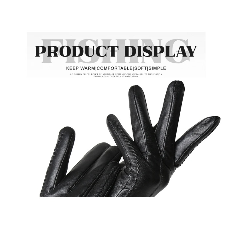 女性のシープスキン手袋冬暖かいプラスベルベットショート薄型タ - Leather Work Winter Gloves のレビューと価格