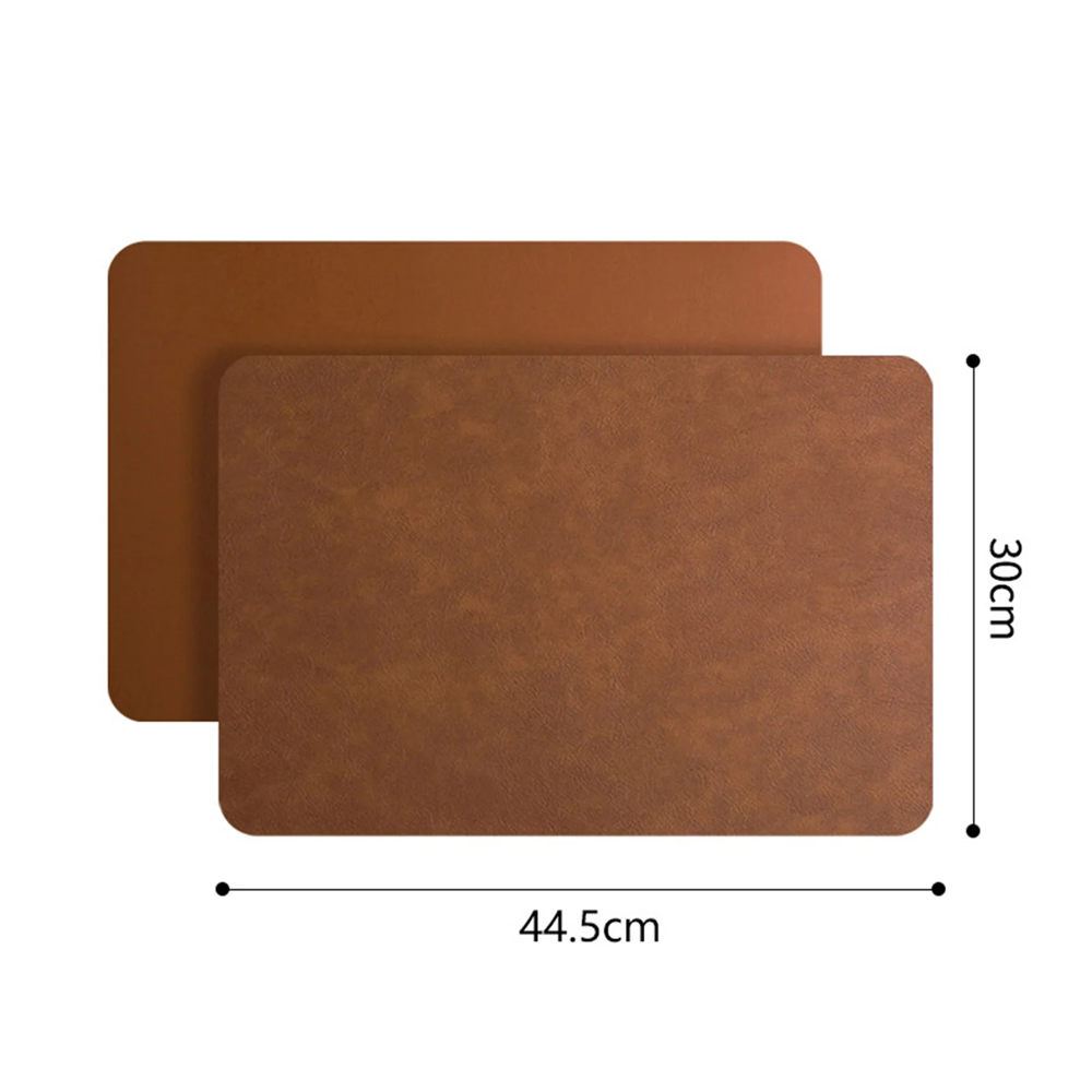 牛革パターンフェイクレザープレースマット、耐熱性滑り止め防水 - Leatherwork Desk のレビューと価格