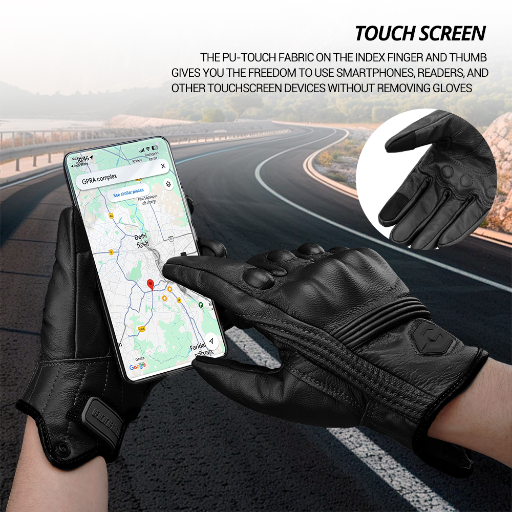 冬用オートバイグローブ革モトクロスフルフィンガー保護手袋タッ - Leather Work Winter Gloves のレビューと価格