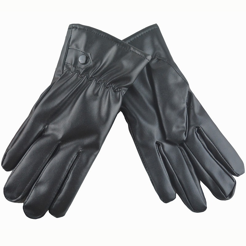 冬のファッション黒 PU レザー手袋男性薄型スタイル運転革男 - Leather Work Winter Gloves のレビューと価格