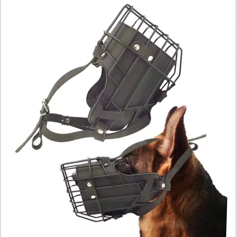 口輪 ドイツシェパード犬 作業犬訓練 大型犬用口輪 咬み防止 - Leatherwork Training のレビューと価格
