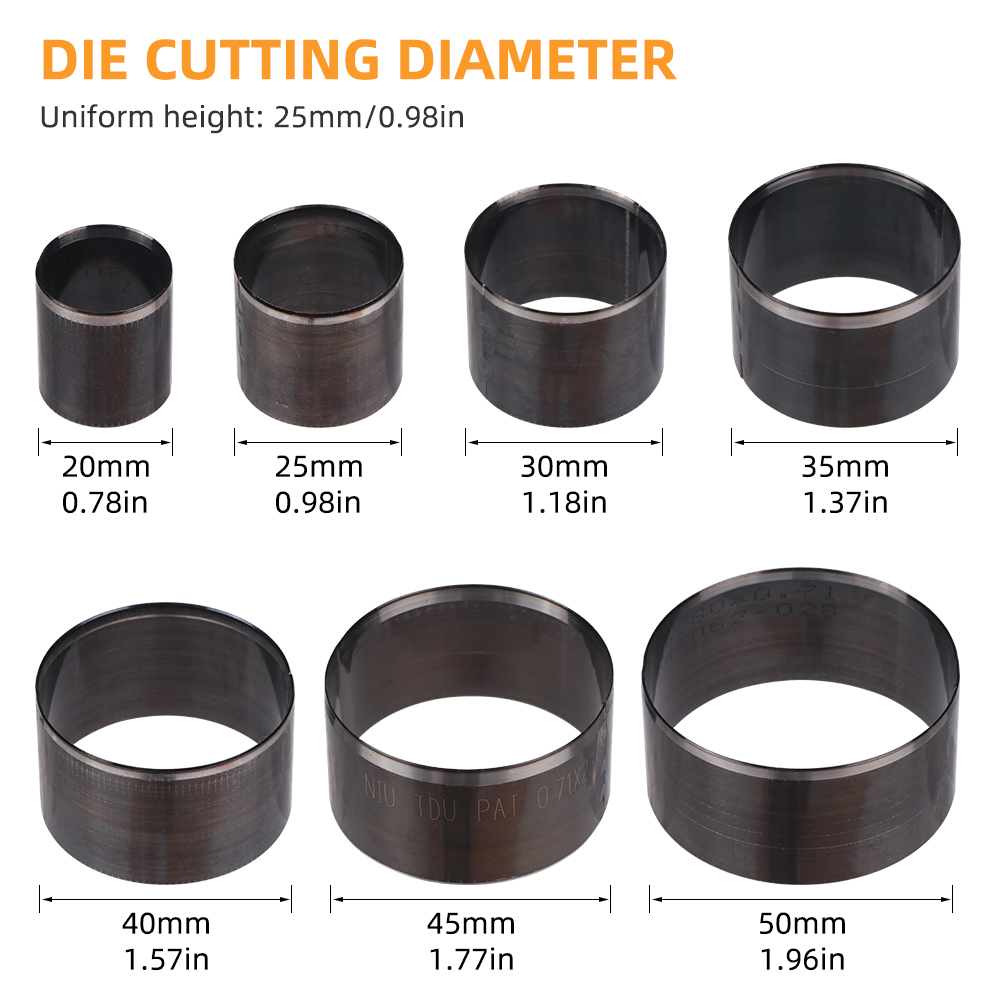 QJH 7 個シャープレザー切削ダイスレザーサークルステンシ - Leatherwork Rings のレビューと価格