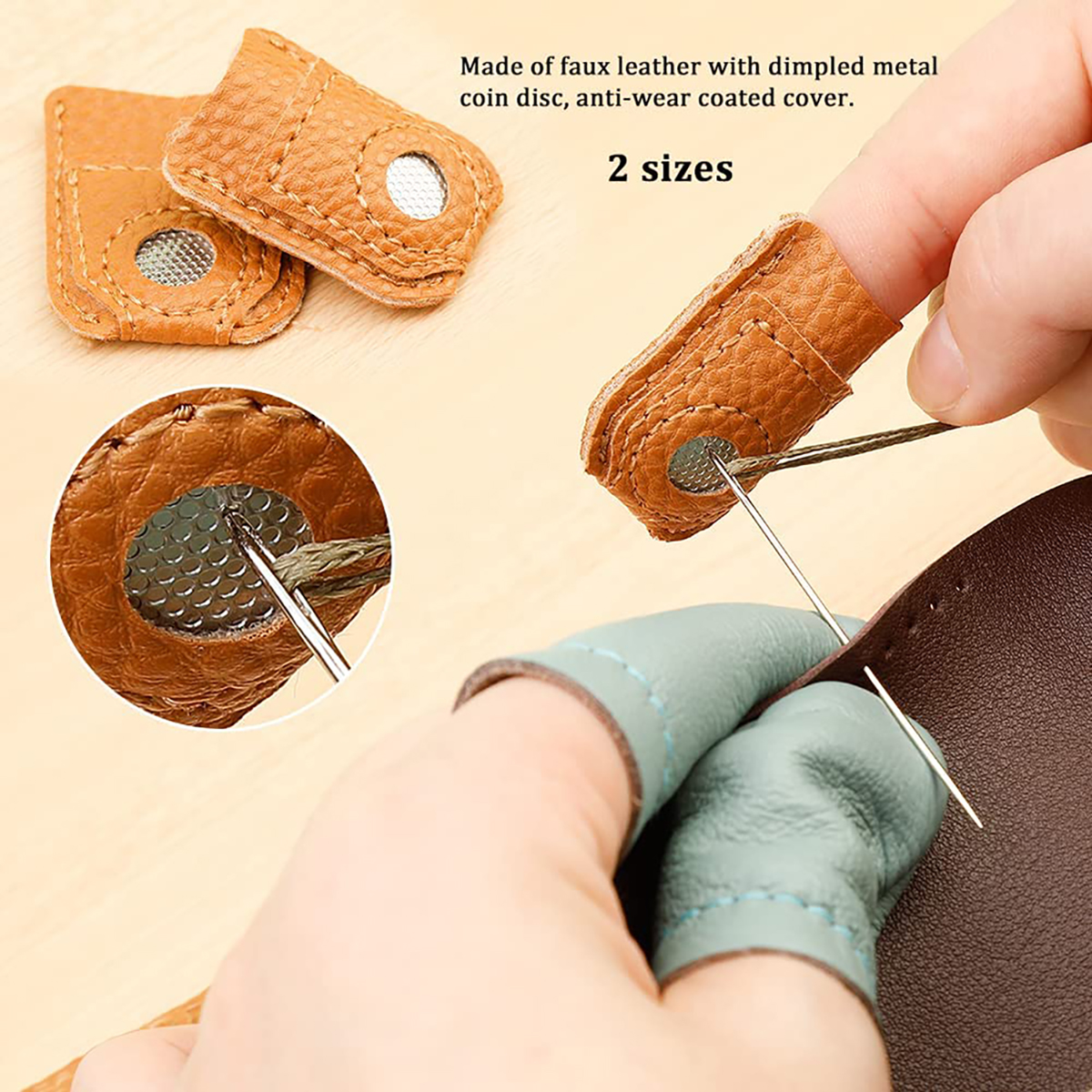 手工芸品,革を保護するための関節式ハンドプロテクター - Leatherwork Rings のレビューと価格