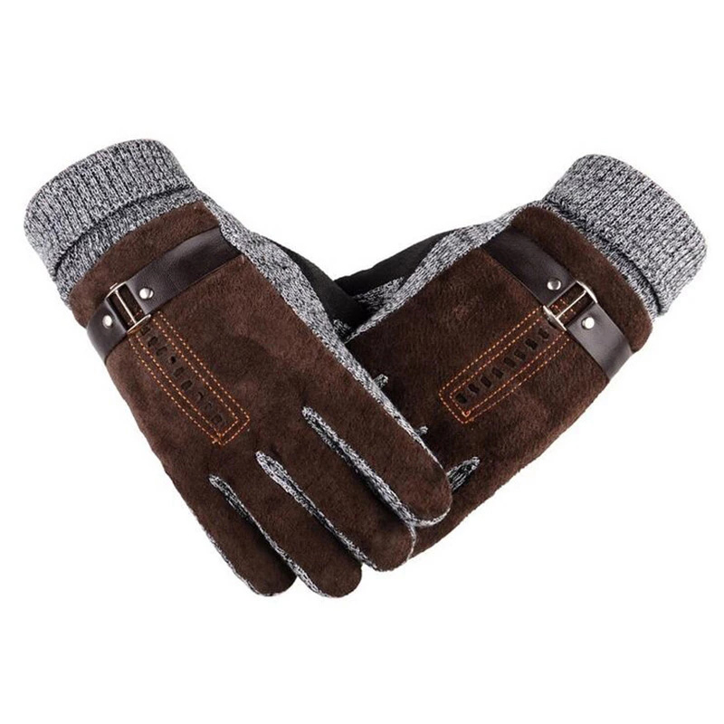 高品質のピジョンスキンニットウールグローブ冬用厚手のフリース - Leather Work Winter Gloves のレビューと価格