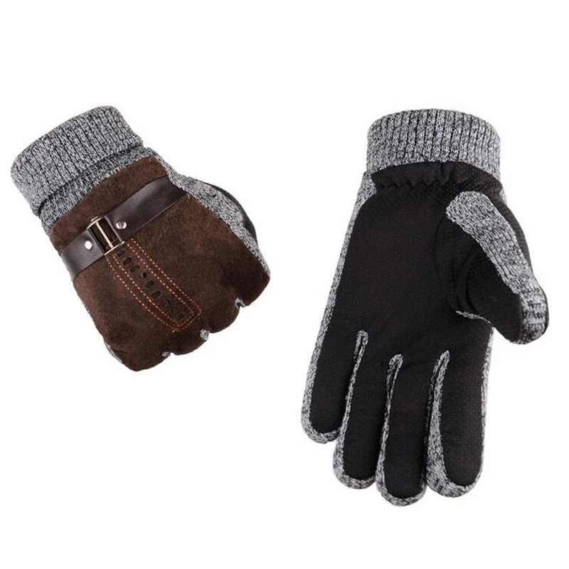 高品質のピジョンスキンニットウールグローブ冬用厚手のフリース - Leather Work Winter Gloves のレビューと価格