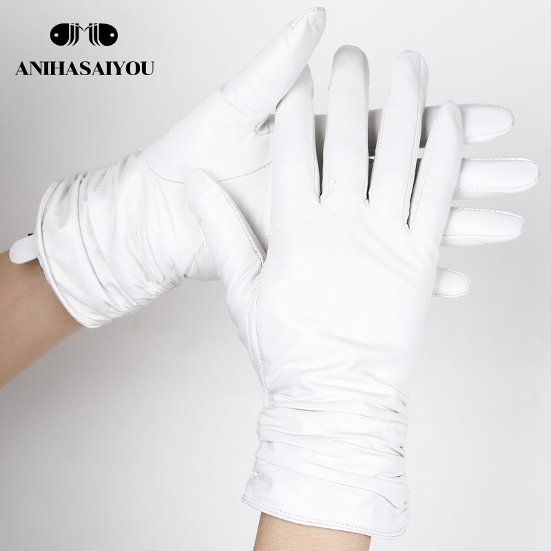 ファッションコンフォートホワイトグローブ高級羊革レザーグロー - Leather Work Winter Gloves のレビューと価格
