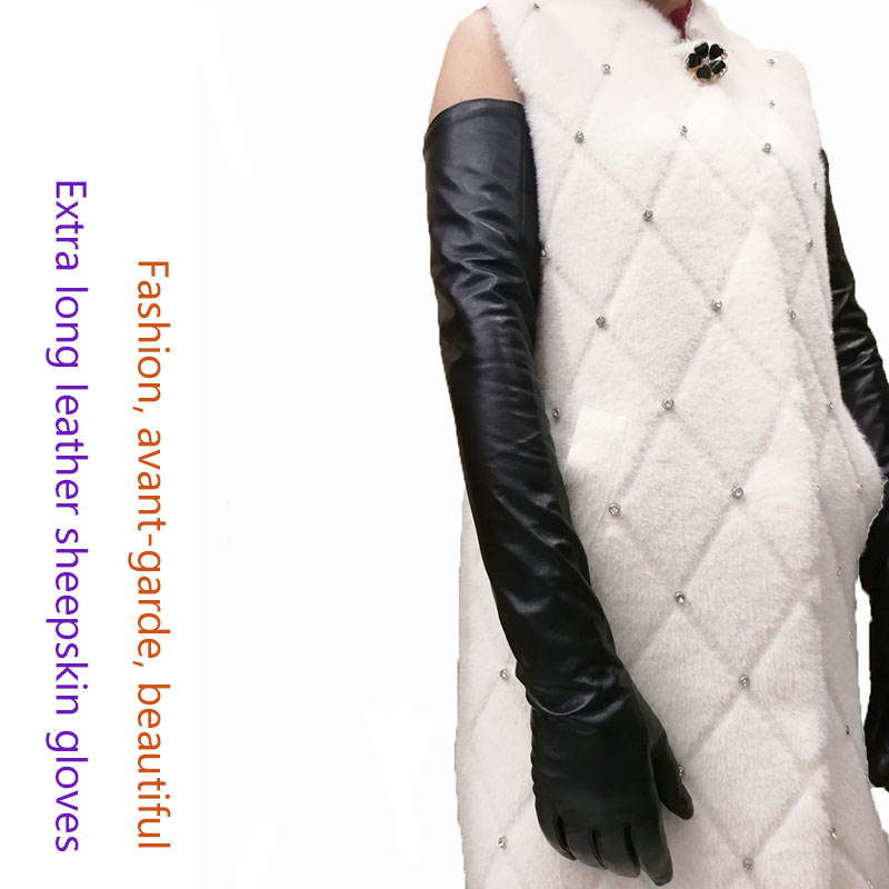 レディースロングシープスキン手袋 タッチスクリーン対応レザー - Leather Work Winter Gloves のレビューと価格