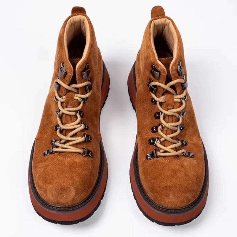 日本製厚底本革アウトドアアンクルブーツ メンズ秋用ワークブー - Vintage Leatherwork のレビューと価格