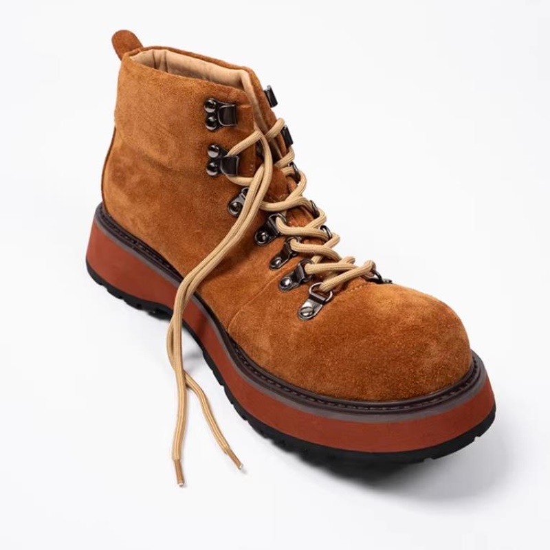 日本製厚底本革アウトドアアンクルブーツ メンズ秋用ワークブー - Vintage Leatherwork のレビューと価格