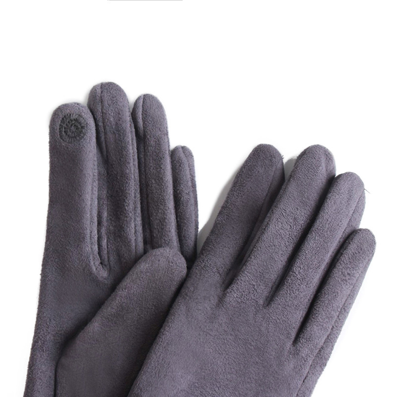 冬の女性のスエードレザーぬいぐるみ手首ミトン女性厚いプラス豪 - Leather Work Winter Gloves のレビューと価格