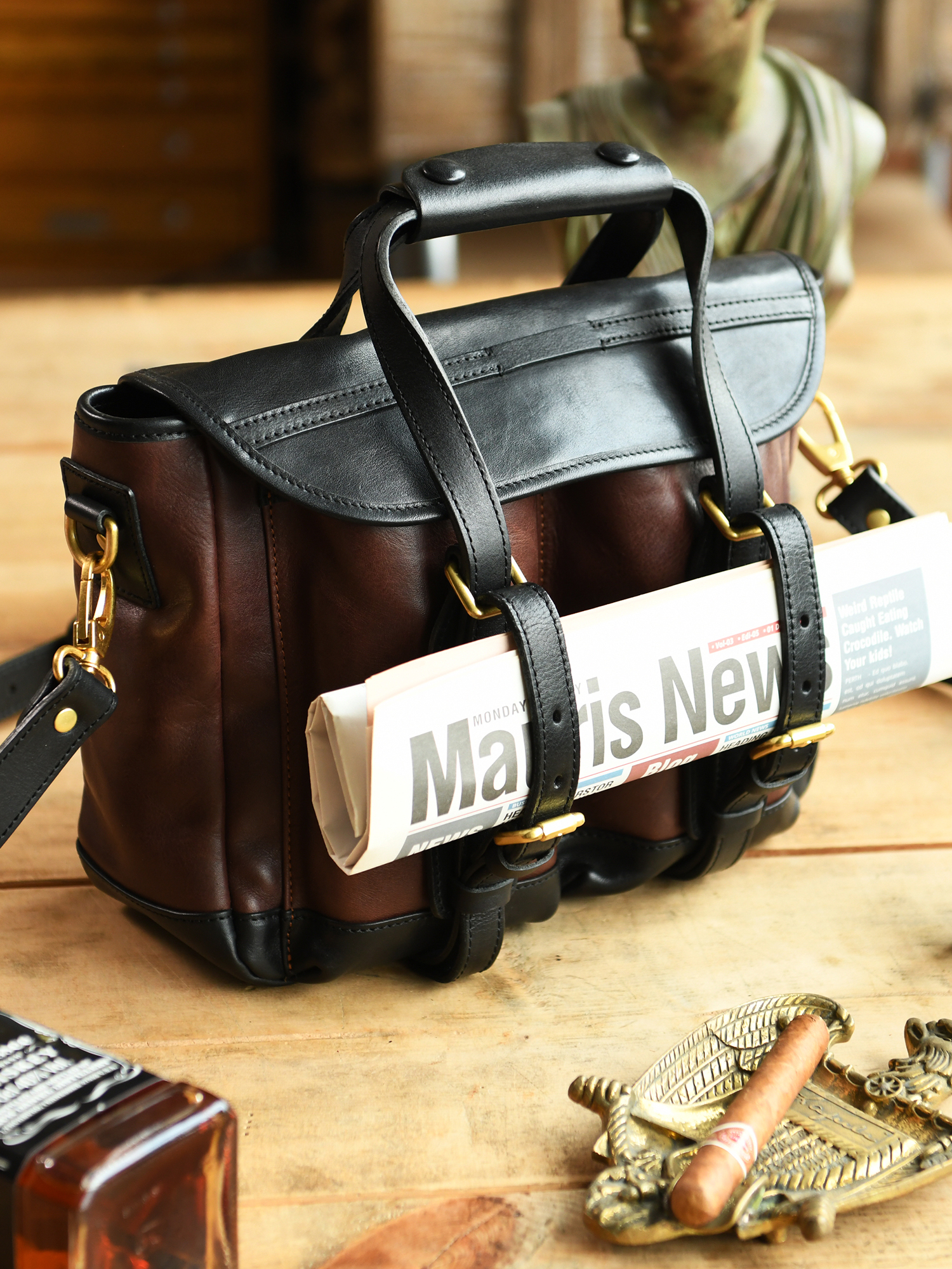 ヴィンテージ高品質第一層牛革メンズハンドバッグアウトドア旅行 - Vintage Leatherwork のレビューと価格