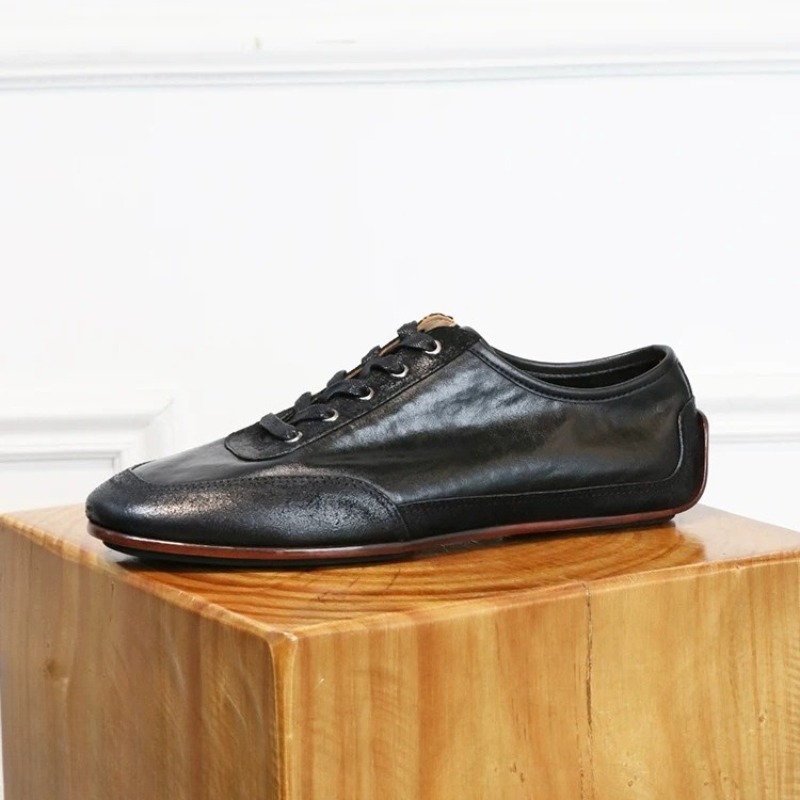レトロウォッシュ加工本革カジュアルトレーニングシューズメンズ - Leatherwork Training のレビューと価格