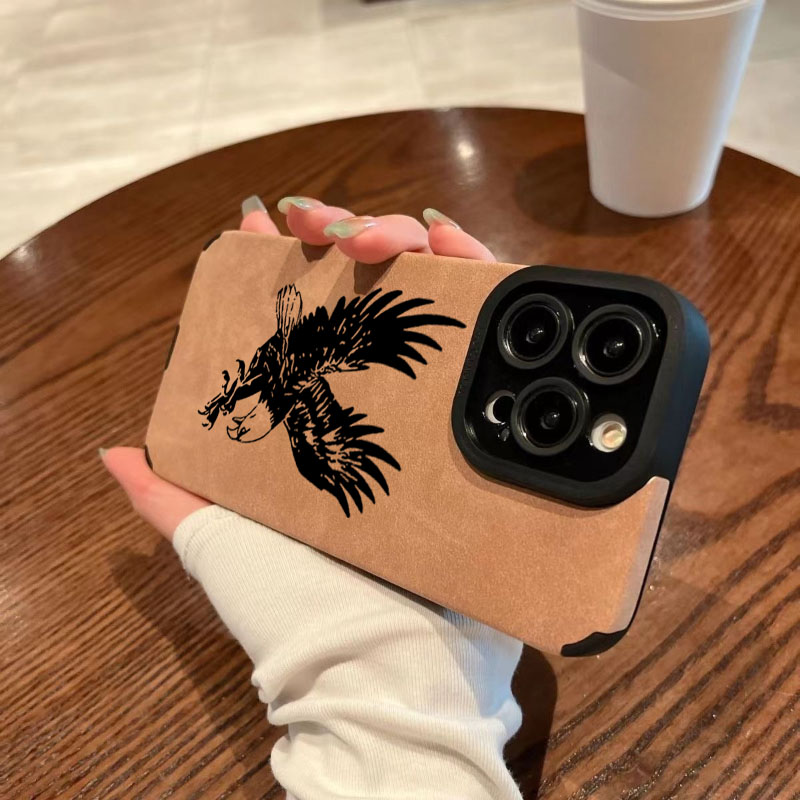 ブラックイーグル柄レザーシリコン製iPhoneケース（iPh - Leatherwork Drawing のレビューと価格