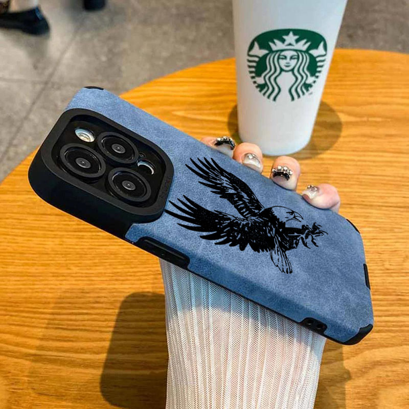 ブラックイーグル柄レザーシリコン製iPhoneケース（iPh - Leatherwork Drawing のレビューと価格