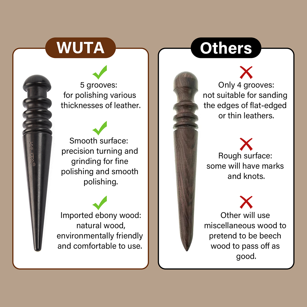 WUTA 1PC プロレザーエッジバーニッシャー高密度黒檀黒 - Rivet Setter Tool のレビューと価格