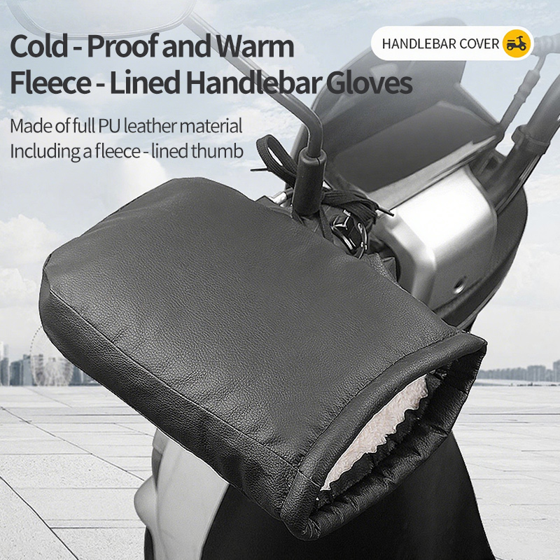 2個入り冬用電動自転車グローブ - 暖かく厚みのあるハンドル - Leather Work Winter Gloves のレビューと価格