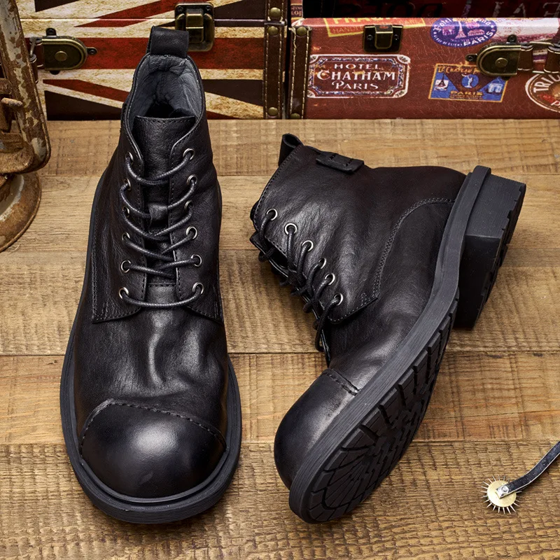 ヴィンテージビジネスメンズブーツ高級本革春作業靴2026新ス - Vintage Leatherwork のレビューと価格