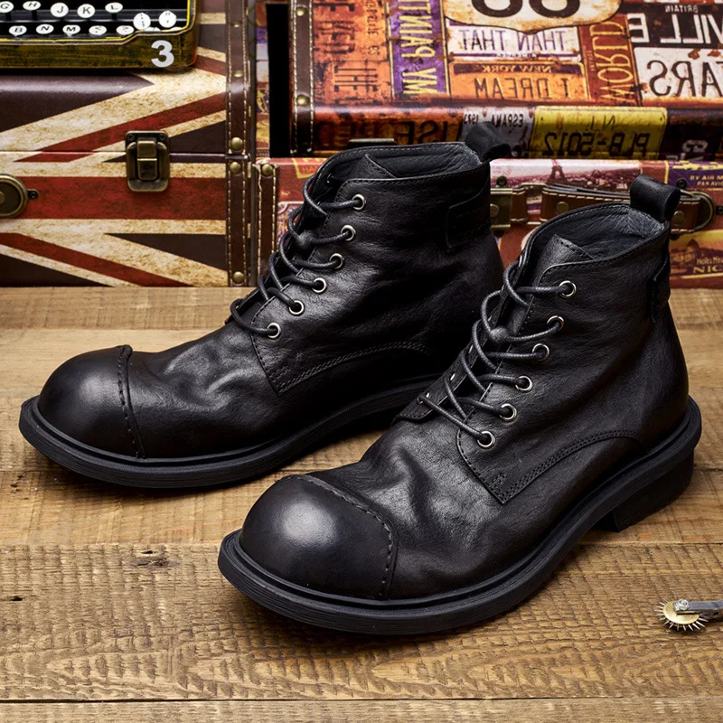 ヴィンテージビジネスメンズブーツ高級本革春作業靴2026新ス - Vintage Leatherwork のレビューと価格