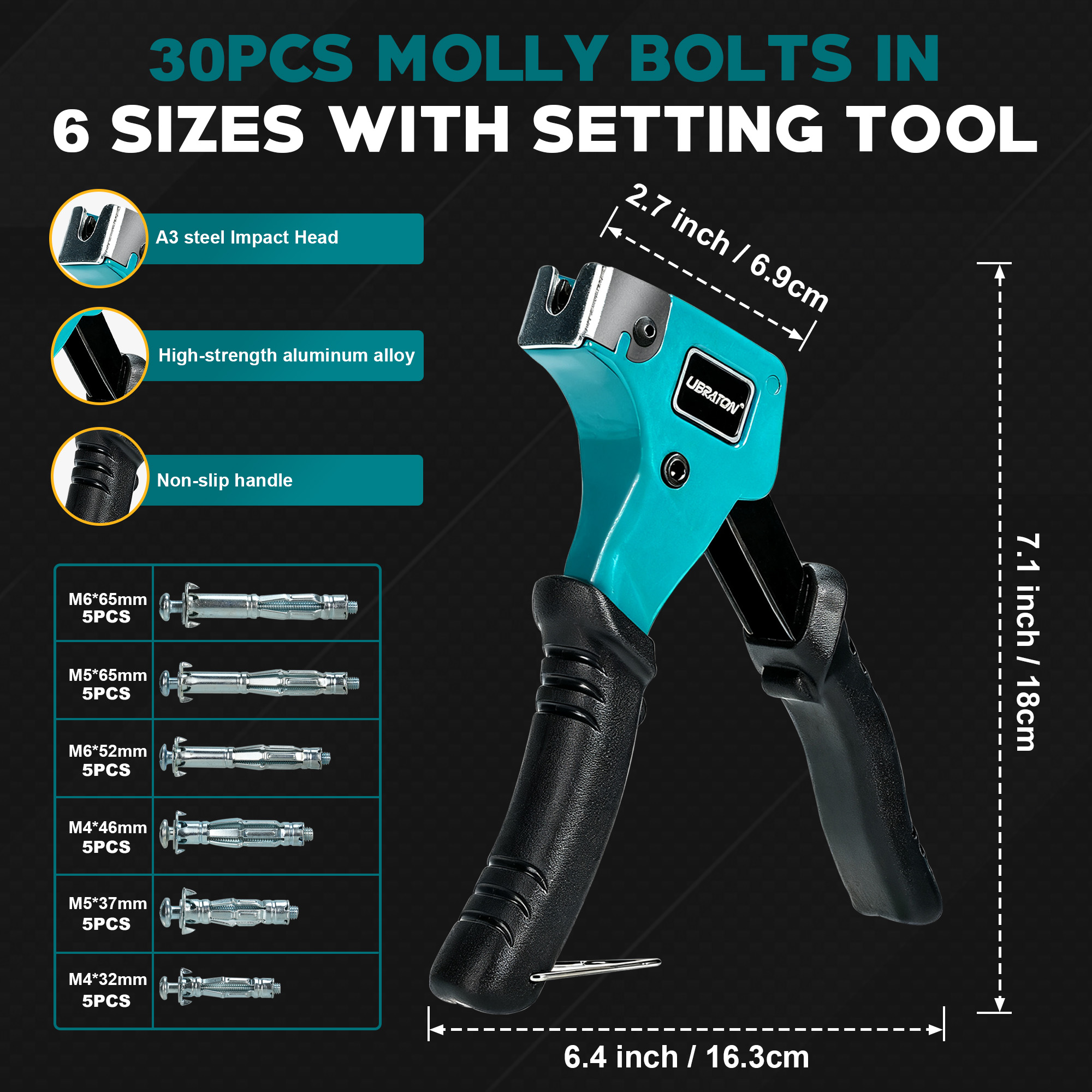 LIBRATON 30個入り モリーボルト ドライウォールお - Rivet Setter Tool のレビューと価格