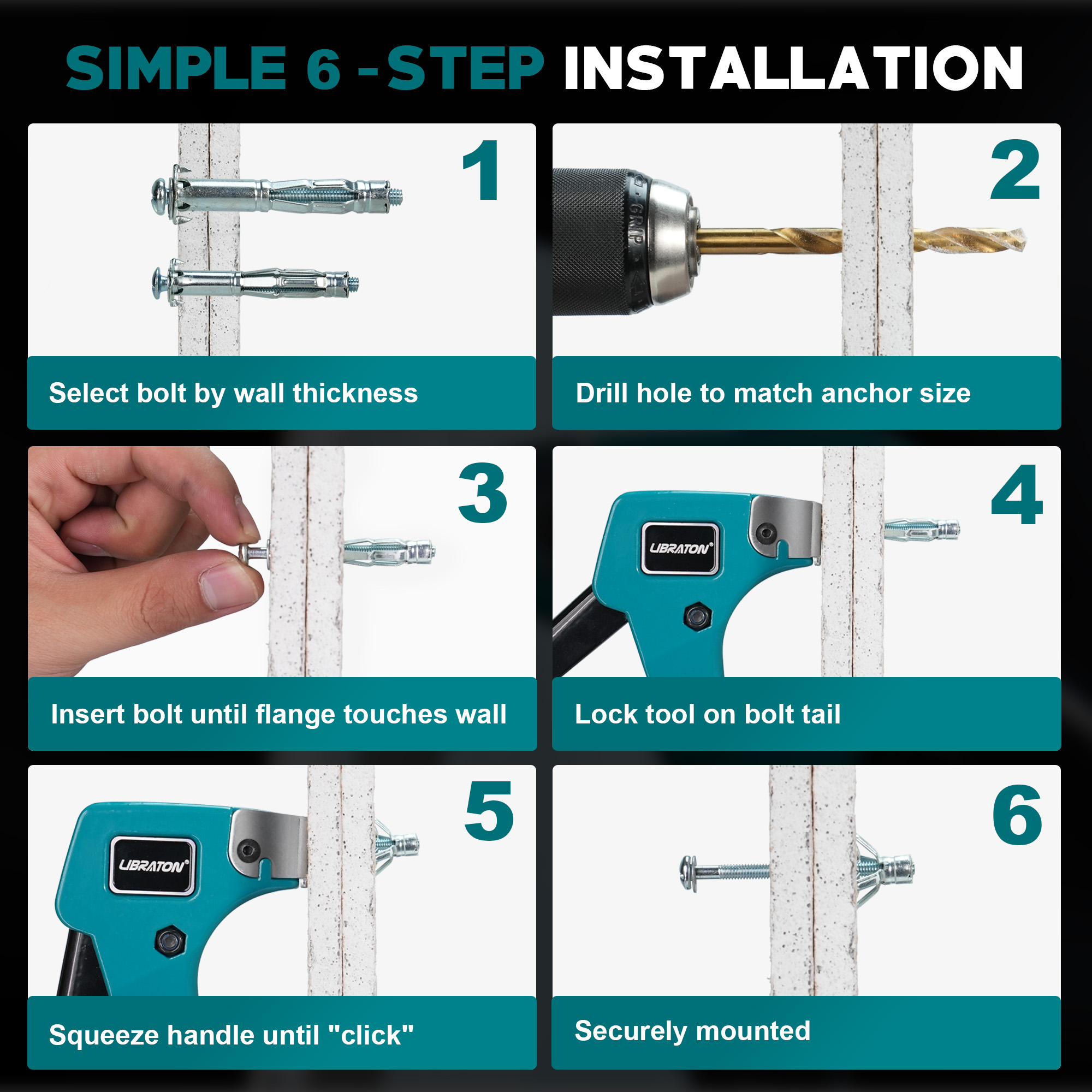 LIBRATON 30個入り モリーボルト ドライウォールお - Rivet Setter Tool のレビューと価格